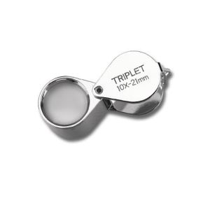 Glass Optical Triplet 10x magnifier Gemstone Loupe 21mm Diameter