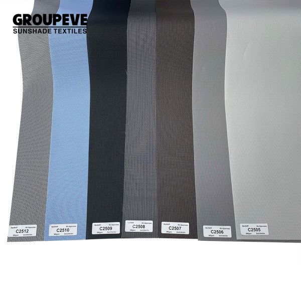 Eco-Friendly Customizable Light Filtering Polyester Sunscreen Fabric for Roller Blinds