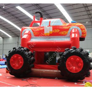 Kids Playground Inflatable Car Bouncing House 3D Design Air Blow UP Customized