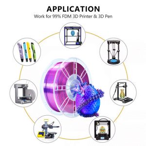 PLA Silk Dual Color 3D Printing Filament Blue Purple 1.75mm 1kg PLA 3D Printing