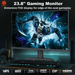 Wholesale Black Color 23.8 Inch Gaming Monitor IPS Panel 180Hz RGB Lighting 99% SRGB PC Monitor from china suppliers