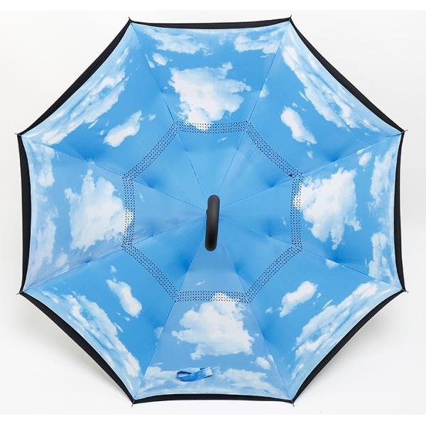 Reversible Windproof Umbrella With Rubber Handle