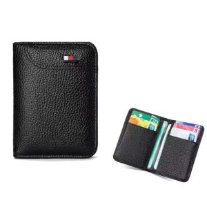 Men's RFID Bifold Leather Credit Card Holder Wallet Money Clip with Minimalist