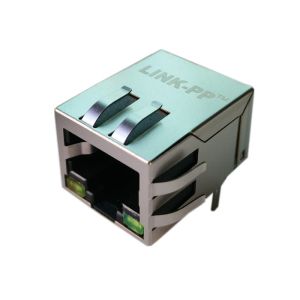 LPJ4012GDNL RJ45 Single Port With 10/100Mbps Right Angle Shield W/LED HR913128CE
