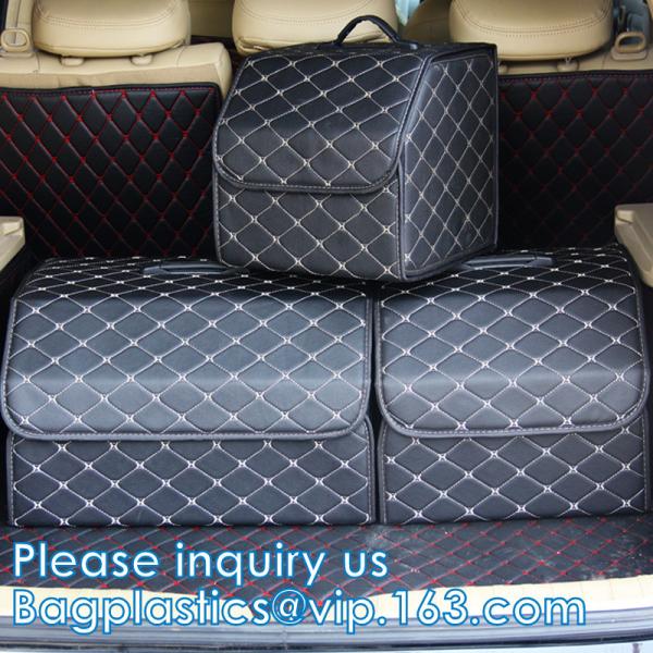 Storage Container, Waterproof Pu Leather Storage Box Car Trunk Organizer,