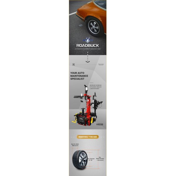 Roadbuck Central-Locking Tire Changer V9220 for Efficient Wheel Changing