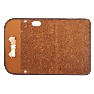 Vomani NEW Card slot Brown Carving patterns with bow real cow leather case cover