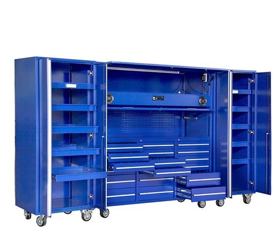 Quality Workshop Storage with this Heavy Duty Metal Tool Cabinet Handle and Wheels Included for sale