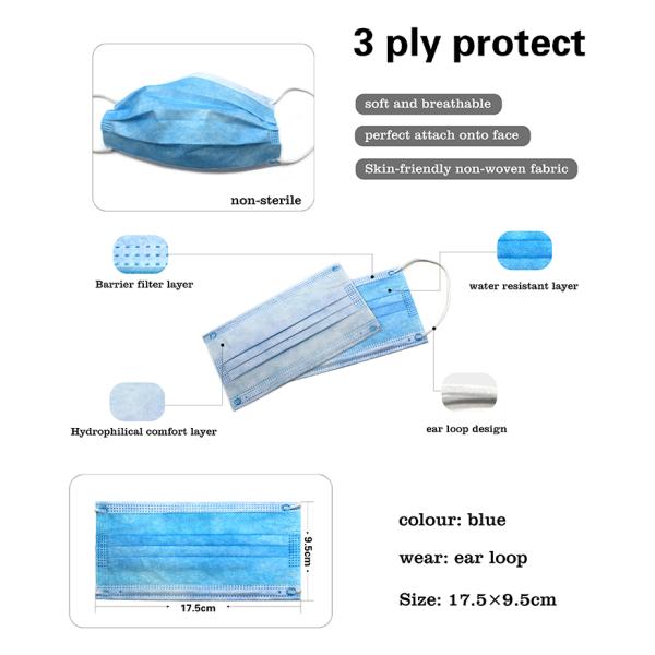 Dispsoable Medical Mask 3 Ply