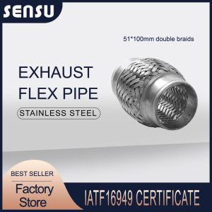 Wholesale 50*100mm Double Braids Flexible Automotive Exhaust Pipe High Durability from china suppliers