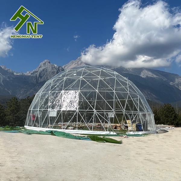 14m Transparent PVC Igloo Geodesic Dome Tent For Big Party Exhibition