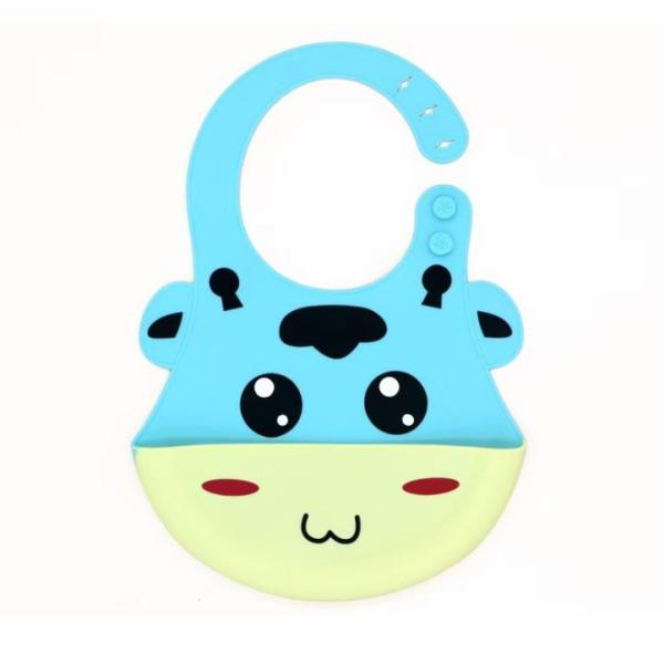 SGS Children'S Two Color Waterproof Silicone Snap On Bib