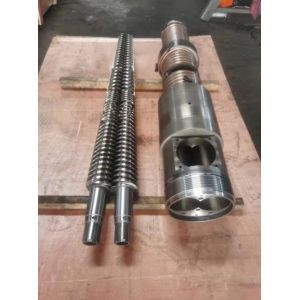 38CrMoAl Conical Twin Screw And Barrel 65/132 For PVC Pipe Profile WPC Spc