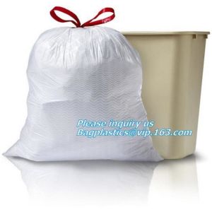 drawstring trash bags on roll disposable bag in compostable, biodegradable