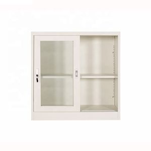 2 Sliding Door Vertical Metal Bookshelf Fireproof Filing Cabinet