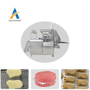 Chicken nuggets and beef burger processing Industrial automatic meat steak press