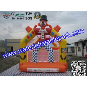 Yellow Inflatable Small Clown Bouncy Castle For Amusement Park