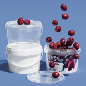 Plastic Food Storage Buckets With Lids 300ml 500ml 1L 2L Food Grade Transparent