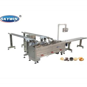 600pcs/Min Round Biscuit Sandwiching Machine / CE Certified Cracker Equipment