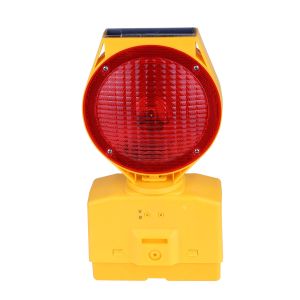 Plastic ABS Barricade Flasher Lights Red Solar 1000MAH Monocrystalline Silicon