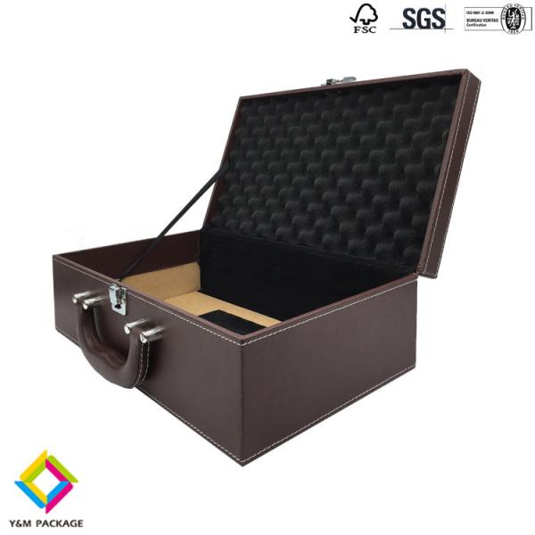 High Grade Leather PU Wine Gift Box Engraved Double Red Wine Packing Box With Wine Set