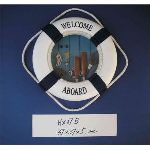 Nautical Aboard Life Saving Ring Foam Cloth Life Preserver Ring Decoration 14.5"