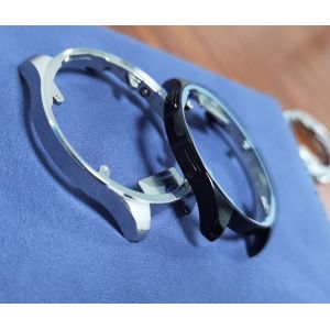 Black Titanium MIM Metal Injection Molding Housing For Watch Frame Silver