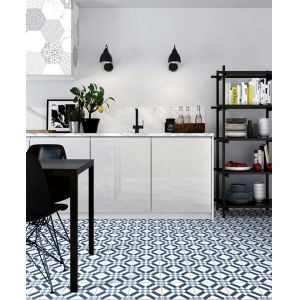 20x20cm Blue and White Ceramic Rustic Tile for Indoor Floor