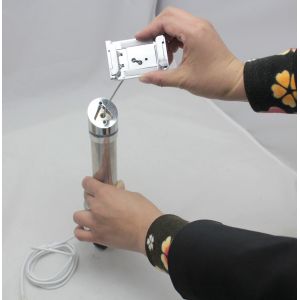 gripper width 5cm-8.3cm metal mobile phone stand charger with recoiler and lock