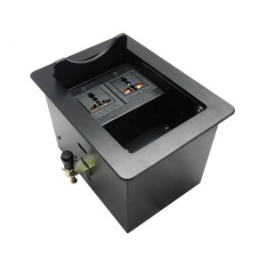 Tabletop Multimedia Conference Table Connection Box Alloy Finishing Panel