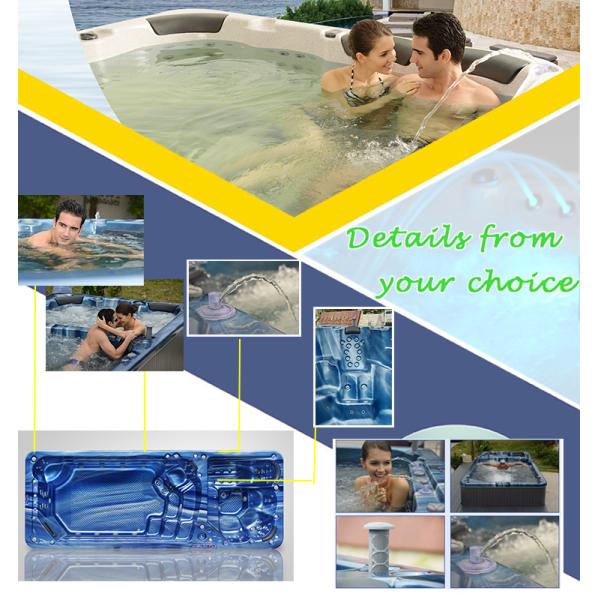 Luxury Rectangular 2*3KW Swimming Spa Pool ISO Outdoor 10 Person Whirlpool Hot Tub