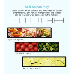 Customized Stretched Bar LCD Shelf Display For Advertising
