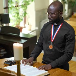 Custom Engraved Religious Cross Medal with Neck Ribbon Gift