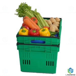 48L Nestable Plastic Crates , Stackable Plastic Harvest Crates
