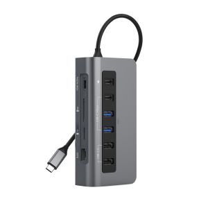 Wholesale 10 Ports USB C 5Gbps Hub 4K HDMI Video GigaBit Ethernet PD Card Reader And USB C Data Outputs from china suppliers