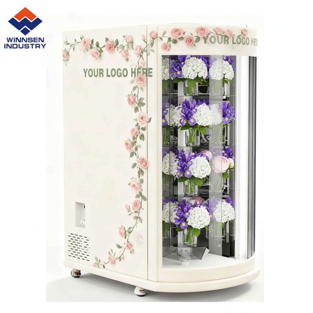 Automatic Flower Vending Machine with 12mm Thick Insulation R134a Refrigerant