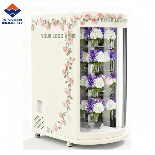 Automatic Flower Vending Machine with 12mm Thick Insulation R134a Refrigerant