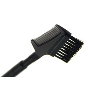Plastic Handle Double End Eyebrow Brush With Black Synthetic Hair