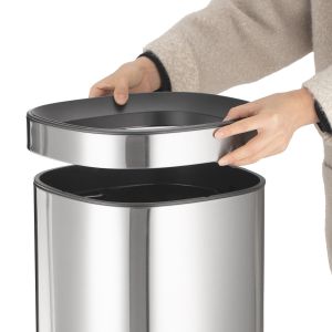 Stainless Steel Wormhole Series Household SS Rectangle Trash Bin Without Lid