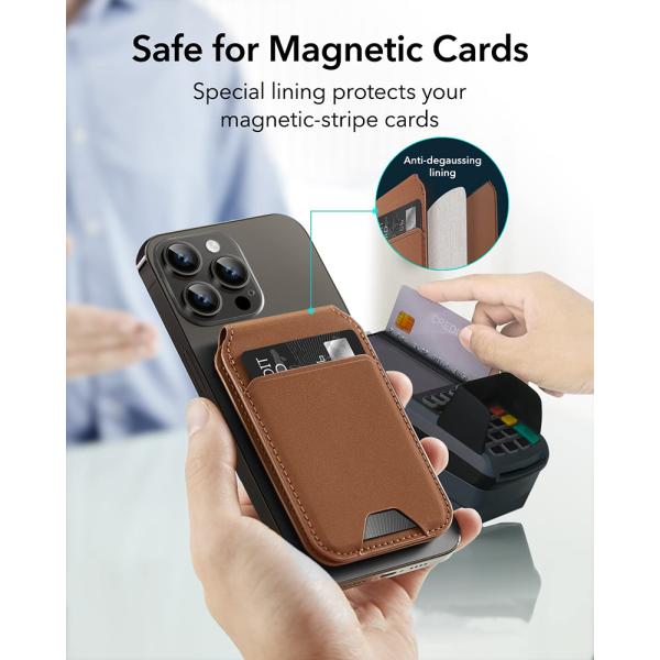 MN-2301 Leather Magnetic Card Holder Low MOQ Mix Models for Magsafe with Bracket Stand