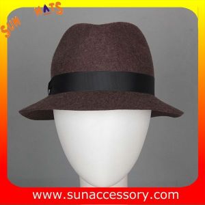 T8981177 Sun Accessory customized fashion winner 100% wool felt fedora hats,