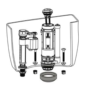 Toilet Tank Fitting Kits With Flush Valve Fill Valve Push Button Accessories