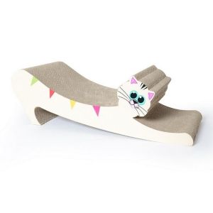 Various Size Corner Cat Scratcher Multi Founction Lovely Wave Shape SGS Approved