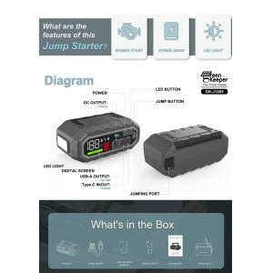 4000A UltraSafe Multi Function Battery Jump Starter with LED Light Extreme