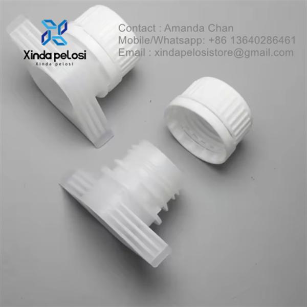 White Plastic Liquid Custom Stand Up Pouch Drink Cap For Food Packaging