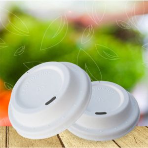 8cm Biodegradable Sugarcane Pulp Coffee Cups With Lids