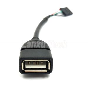 Custom USB 2.0 Type A Female Plug Header to 5 Pin Dupont Connector Wire