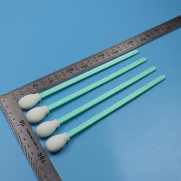 Quality 180mm Lint Free Extra Long Handle Round Sponge Cleanroom Swab Printer Cleaning Circular Foam Swab for sale