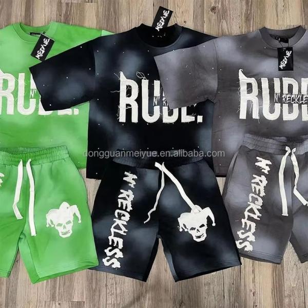 Summer Applique Embroidered Distressed Patch Hoodie Acid Wash Vintage Tshirt