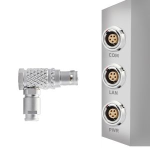 90° Angle Plug T3 5Pin B Series Circular Push-pull Self-locking Connector For